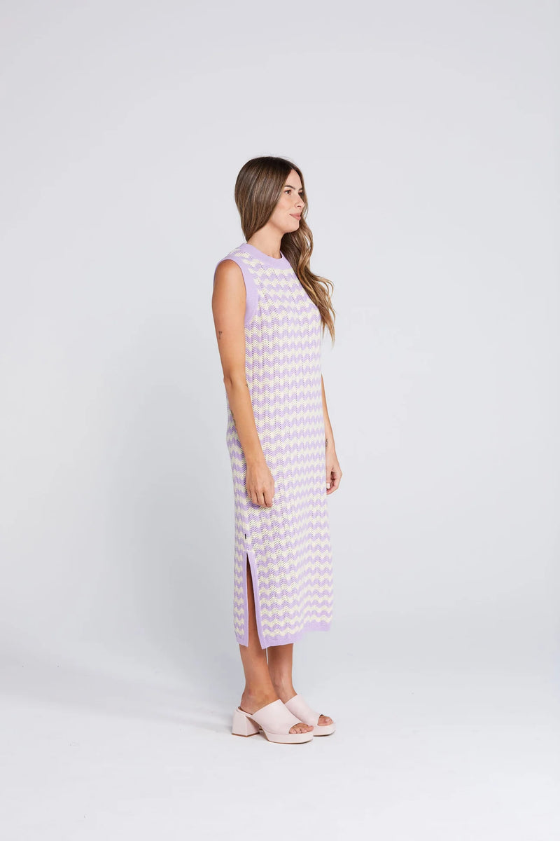 Thing Thing Squiggle Tank Dress - Creamy Lilac