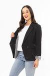 Seeking Lola Georgie Blazer - Black Check