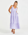 Sass Phillipa Tiered Maxi Dress - Blue/Pink Stripe