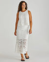 Sass Kai Chrocet Lace Skirt - White