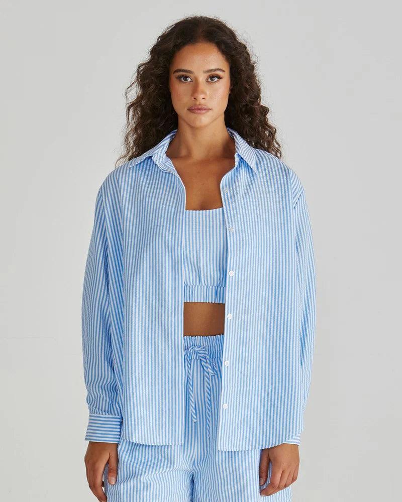 Sass Alani Shirt - Blue White Stripe