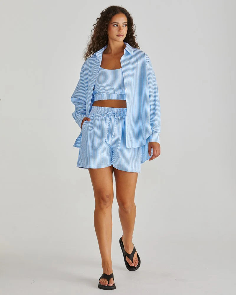 Sass Alani Short - Blue White Stripe