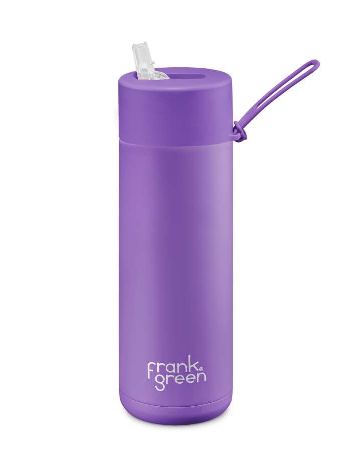 Frank Green 20oz Ceramic Reusable Bottle w Straw Lid (595ml) - Cosmic Purple