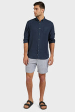 The Academy Brand Stripe Riviera Linen Short - Navy