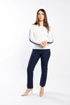 Drama The Label Racer Sweater - Pearl/Ink/Silver