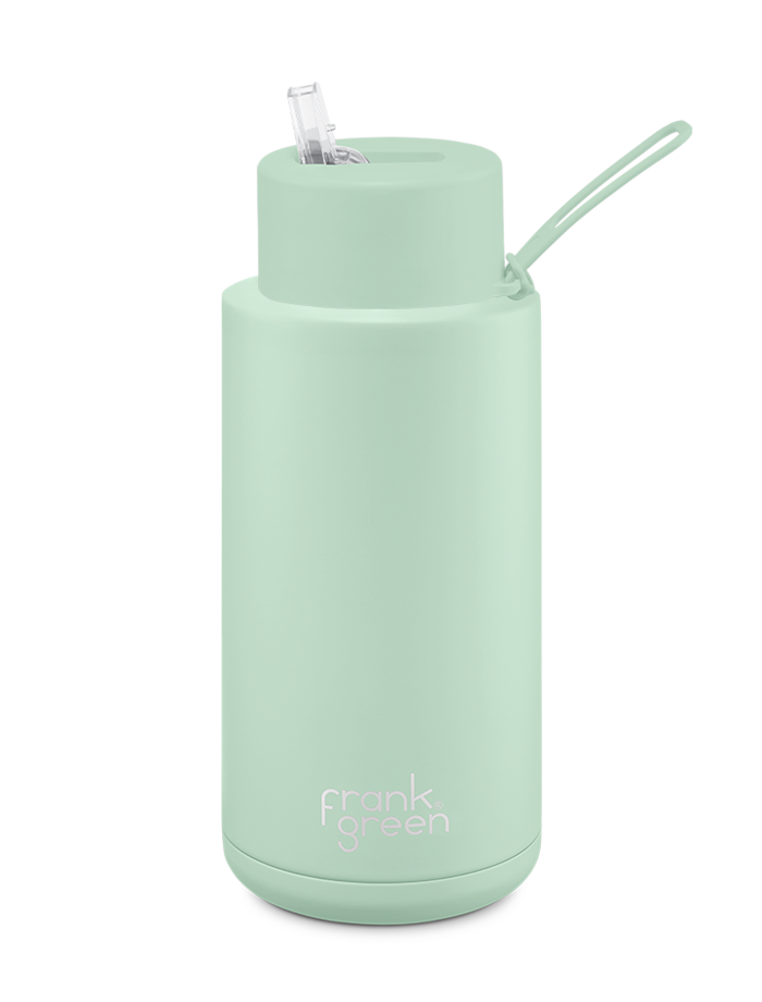 Frank Green 34oz Ceramic Reusable Bottle w Straw Lid (1L) - Mint Gelato