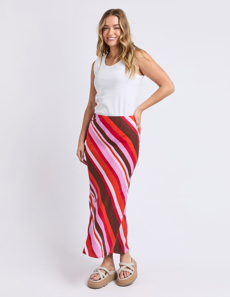 Foxwood Guava Stripe Skirt - Guava Stripe
