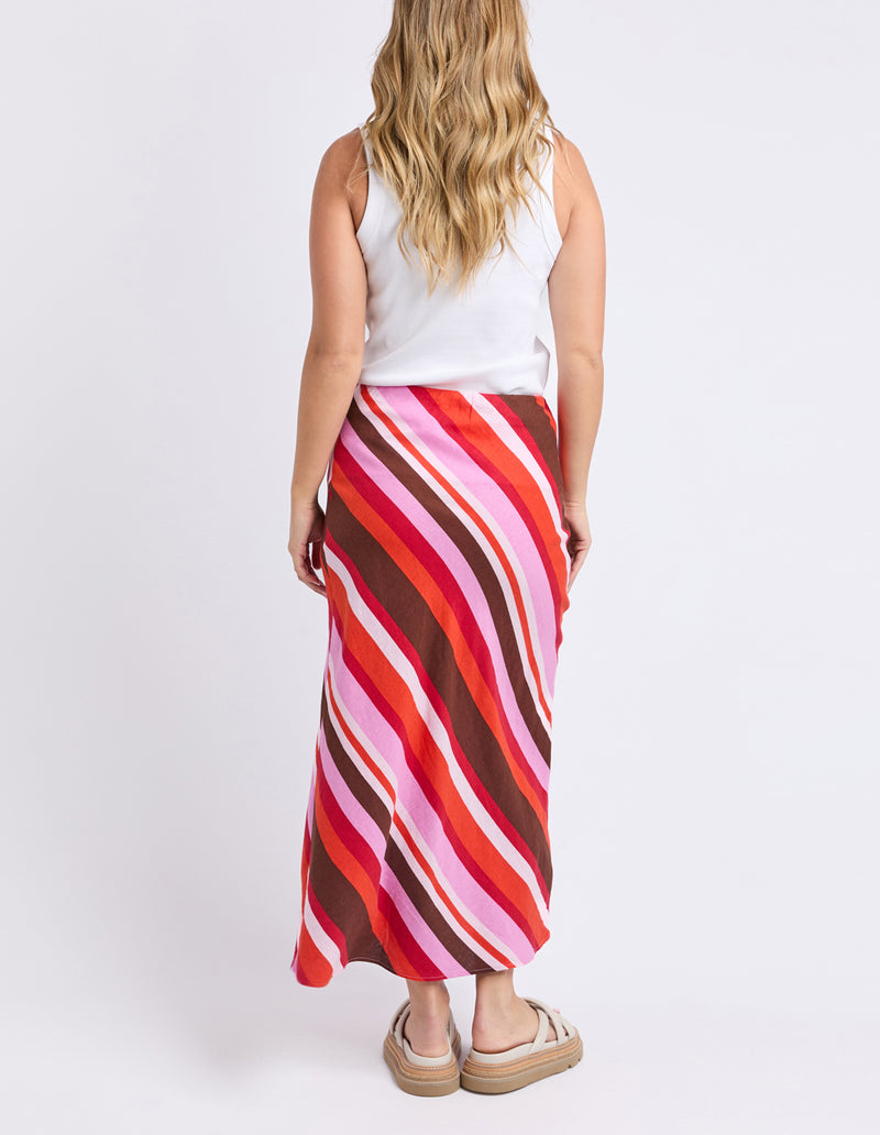 Foxwood Guava Stripe Skirt - Guava Stripe