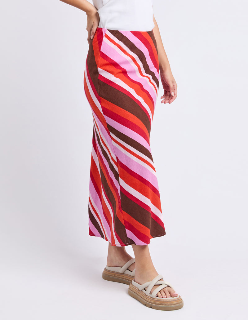 Foxwood Guava Stripe Skirt - Guava Stripe