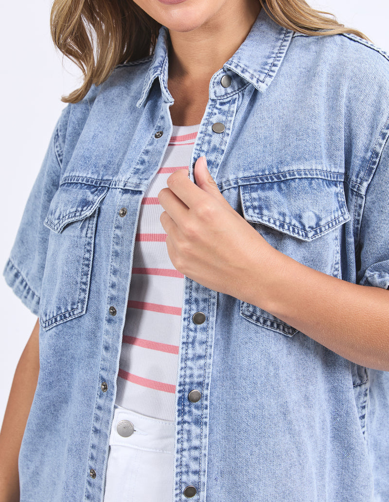 Foxwood Daisy SS Shirt - Light Blue