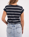 Foxwood Manly Stripe Tee - Navy/White Stripe