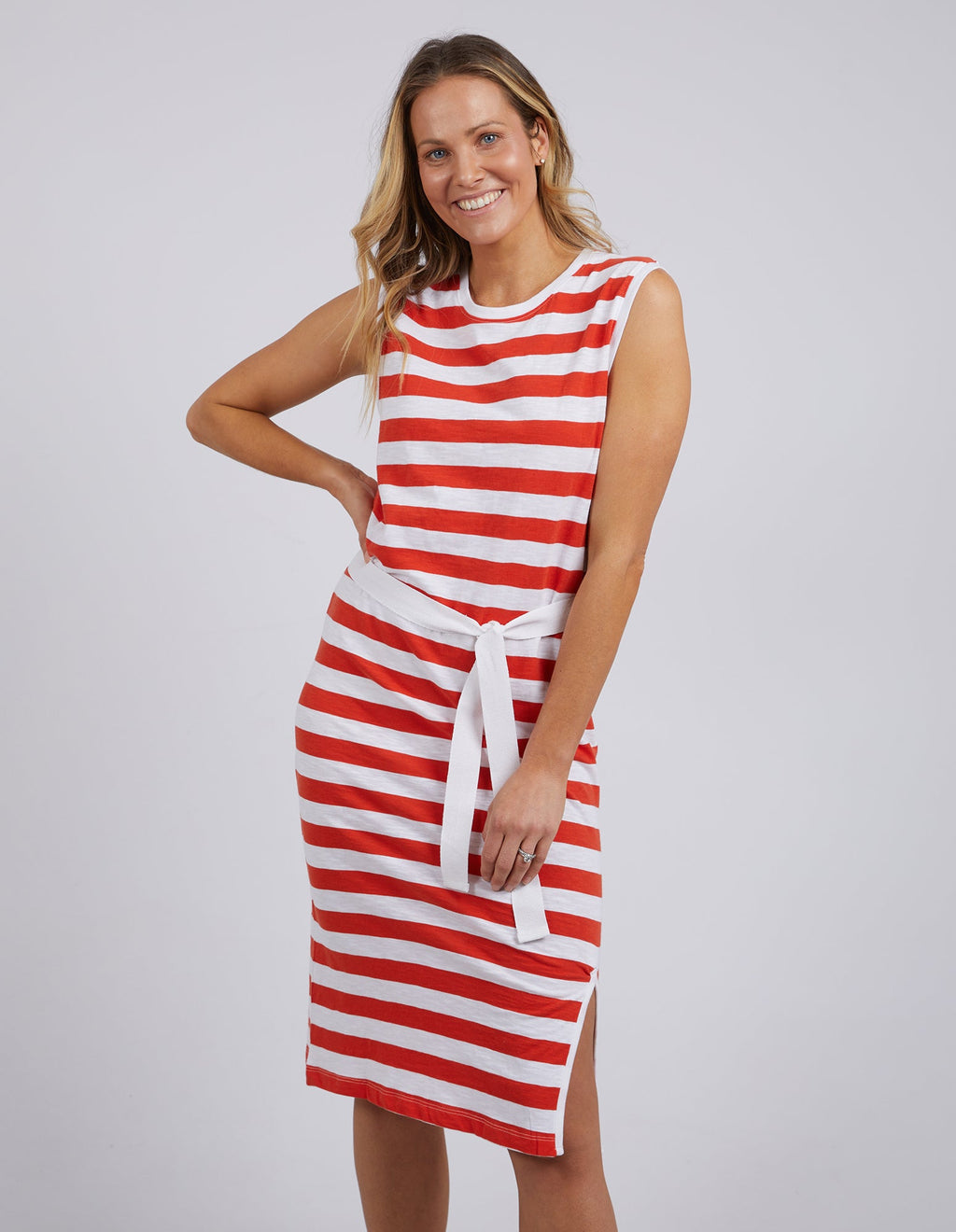 Foxwood Bondi Dress Stripe - Spicy Orange/White