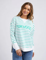 Foxwood Simplified Stripe Crew - Green