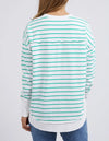 Foxwood Simplified Stripe Crew - Green