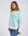 Foxwood Simplified Stripe Crew - Green