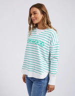 Foxwood Simplified Stripe Crew - Green