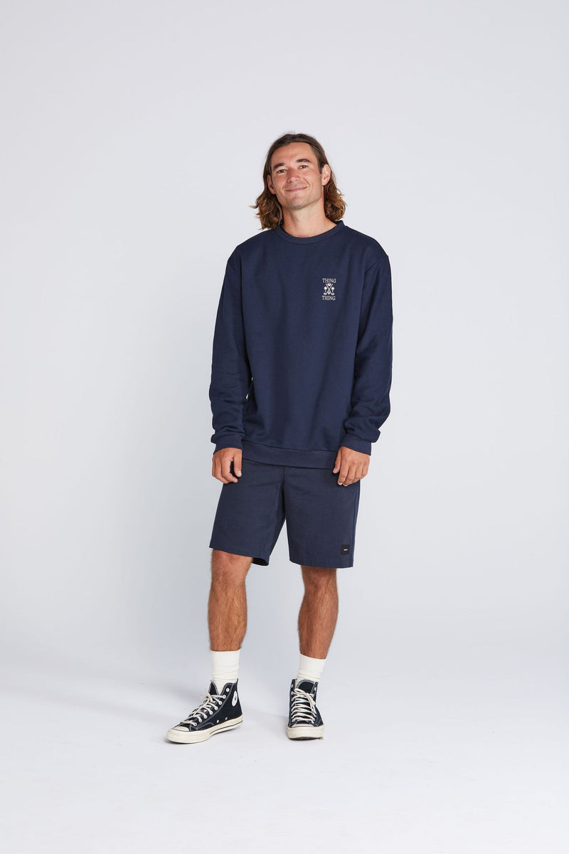 Thing Thing Crew Jumper - Deep Navy Crew Thing
