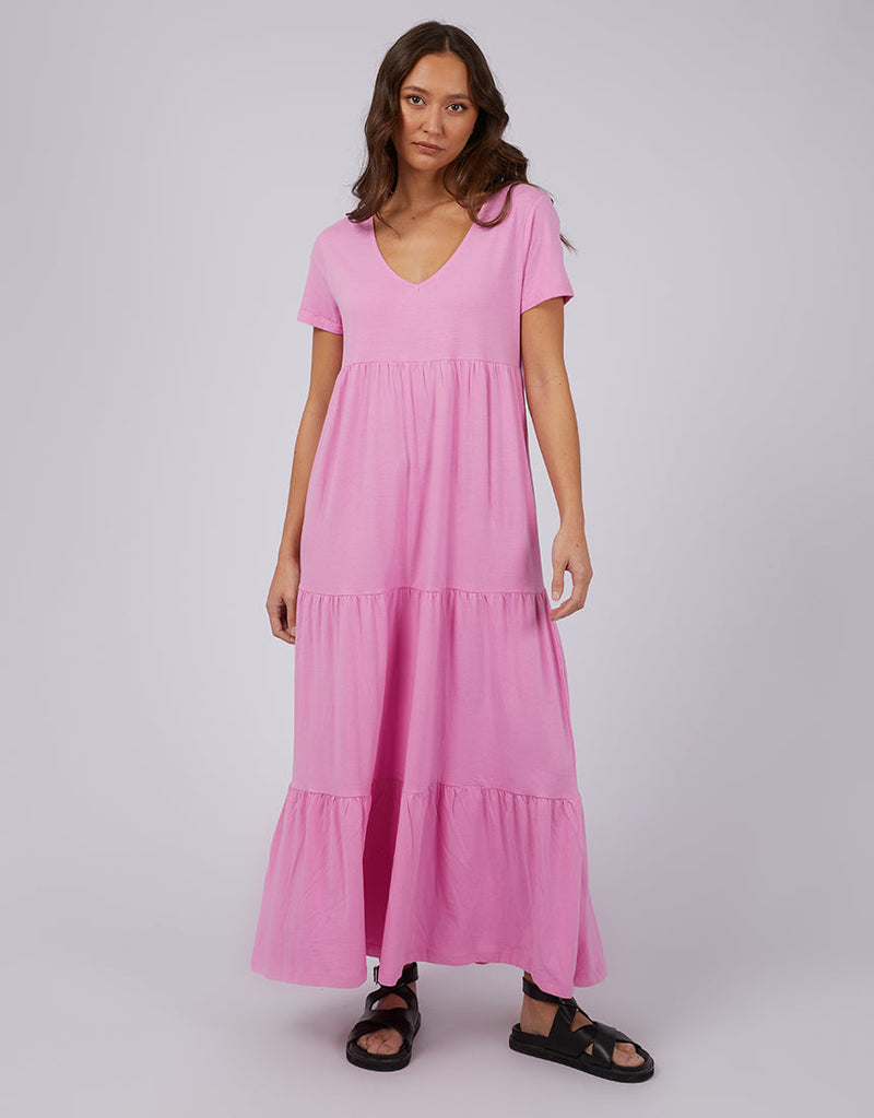 Silent Theory Lola Tiered Dress - Bright Pink