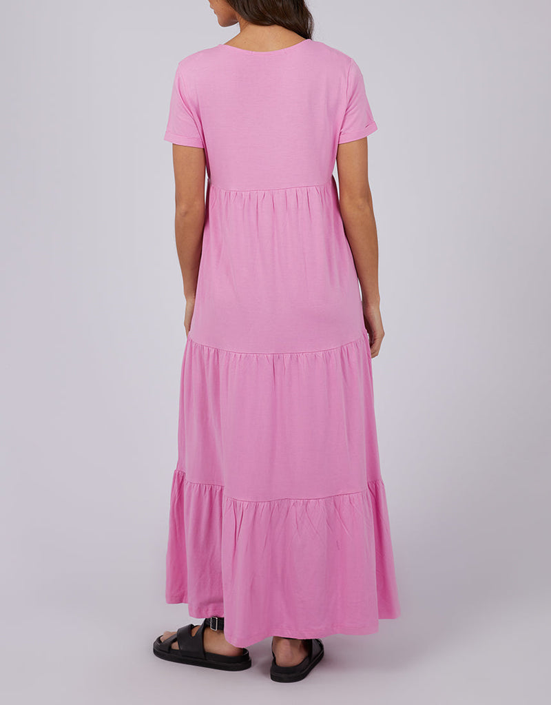 Silent Theory Lola Tiered Dress - Bright Pink