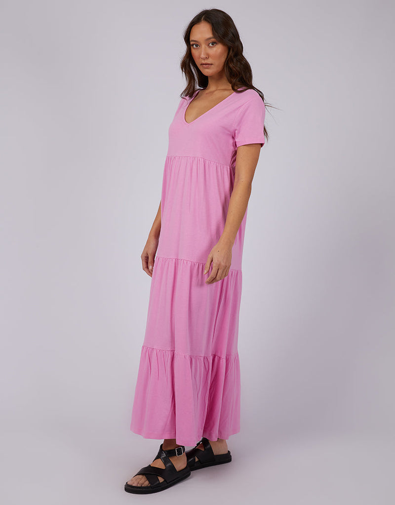 Silent Theory Lola Tiered Dress - Bright Pink