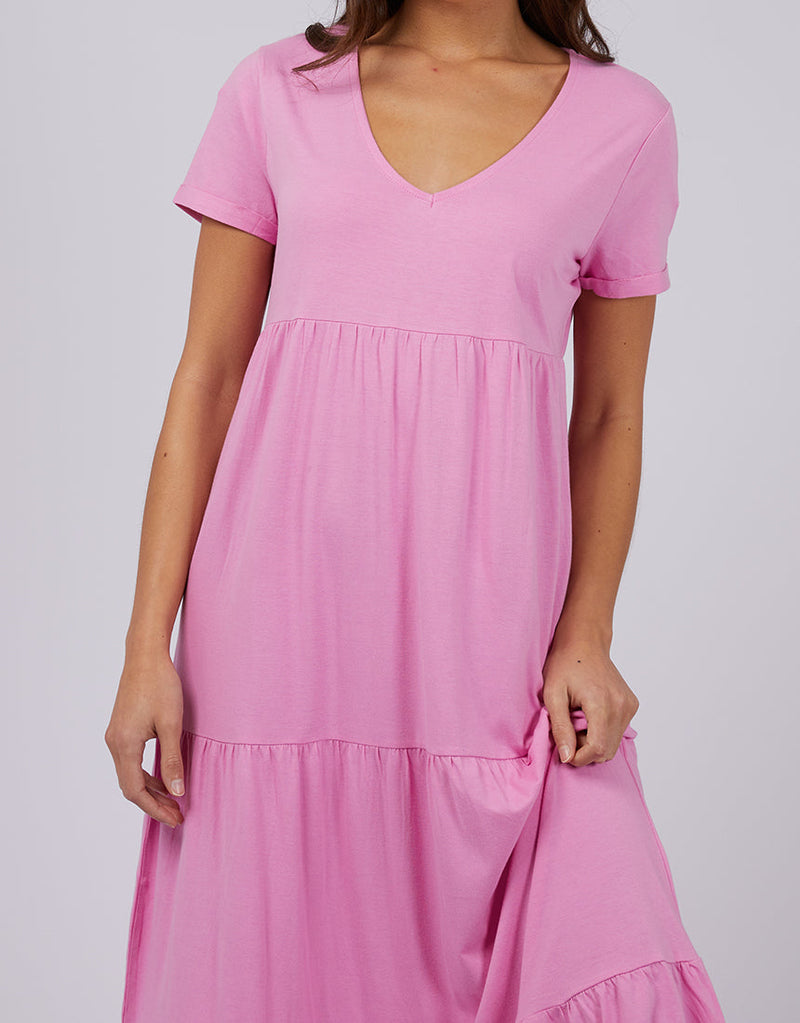 Silent Theory Lola Tiered Dress - Bright Pink