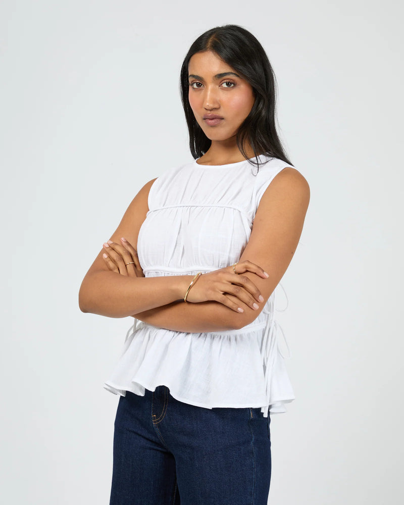 All About Eve Lou Lou Tie Top - White