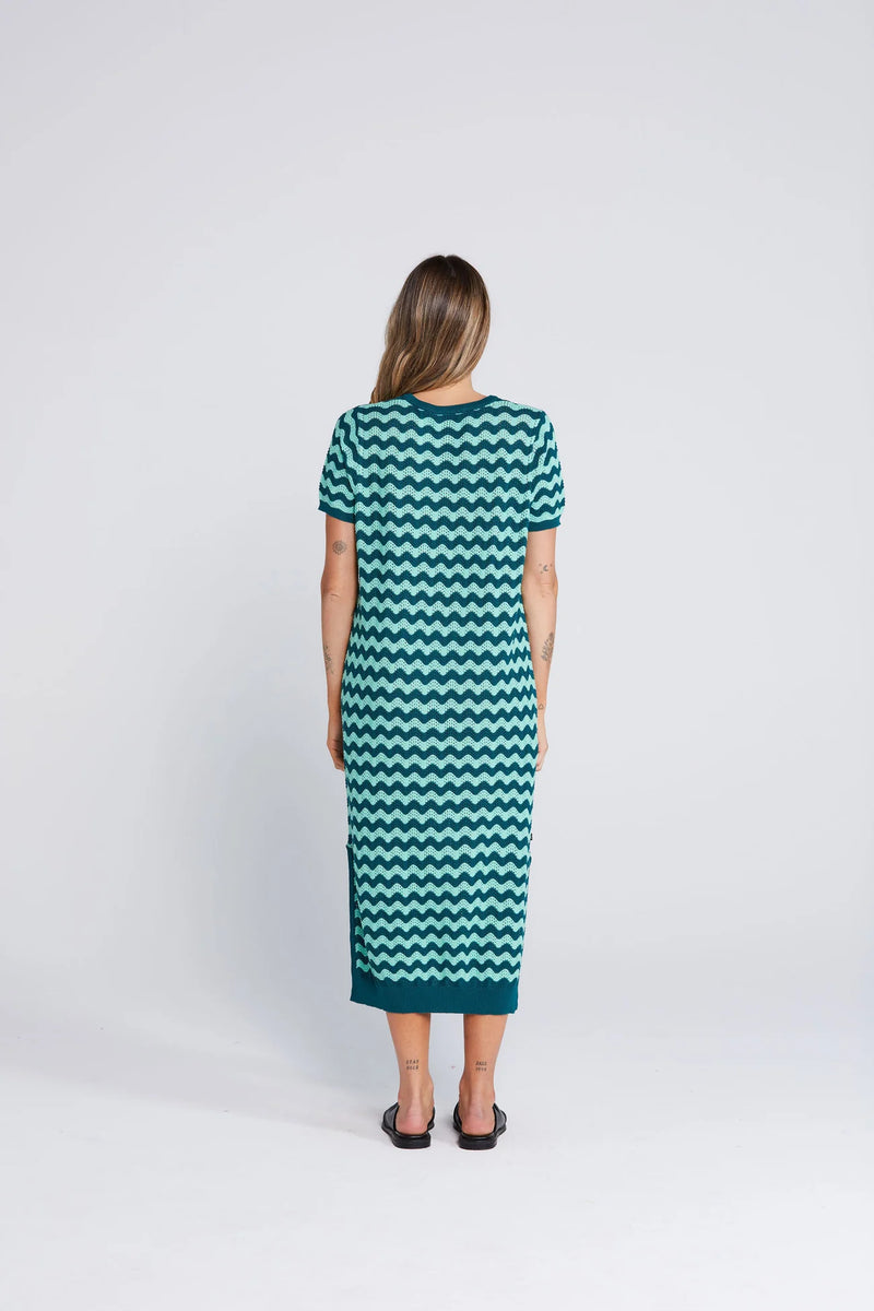 Thing Thing Squiggle Dress - Sage & Cypress