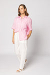 Drama The Label Short Sleeve Linen Shirt - Candy