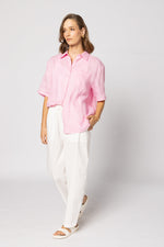 Drama The Label Short Sleeve Linen Shirt - Candy