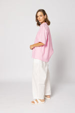 Drama The Label Short Sleeve Linen Shirt - Candy