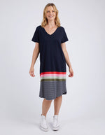 Elm Terra Tee Dress - Navy/White Stripe