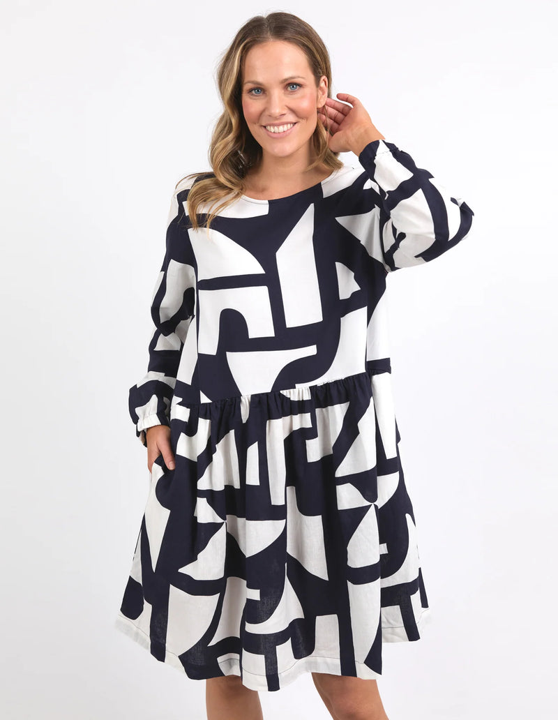 Elm Dali Dress - Midnight Abstract