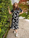 Elm Mimosa Tee Dress - Black Yardage Print
