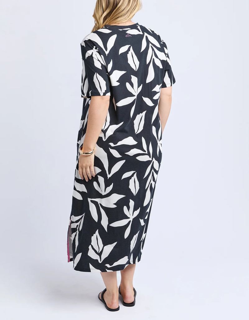 Elm Mimosa Tee Dress - Black Yardage Print