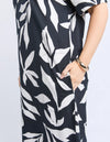 Elm Mimosa Tee Dress - Black Yardage Print