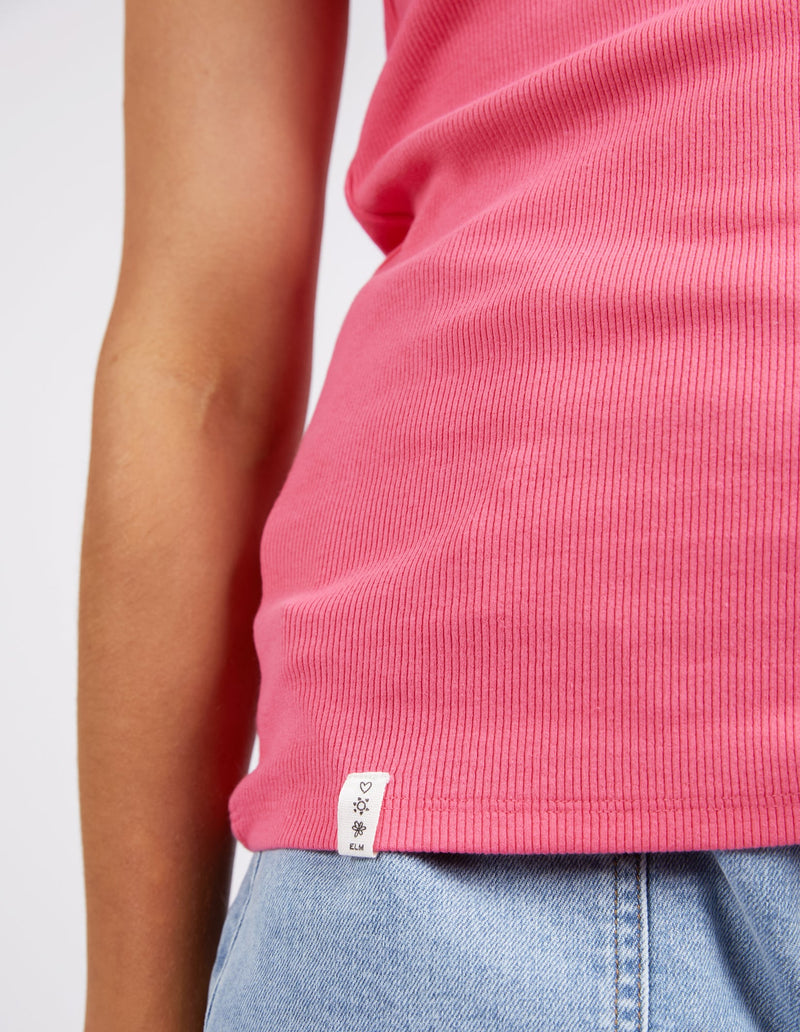 Elm Rib Crew Tank - Pink Lemonade