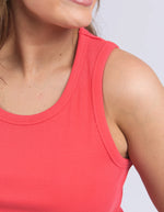 Elm Rib Crew Tank - Cayenne