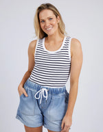 Elm Indra Stripe Tank - White/Navy Stripe