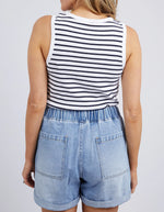 Elm Indra Stripe Tank - White/Navy Stripe