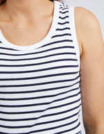 Elm Indra Stripe Tank - White/Navy Stripe