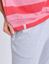 Elm Mazie Block Stripe Sweat - Cayenne & Rose Stripe