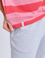Elm Mazie Block Stripe Sweat - Cayenne & Rose Stripe