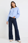 Among The Brave Authentic Ice Blue Crewneck Cardigan - Ice Blue