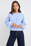 Among The Brave Authentic Ice Blue Crewneck Cardigan - Ice Blue