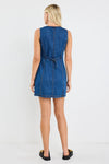Among The Brave Avenue Marine Blue Denim Mini Vest Dress - Marine Blue