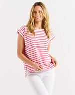 Betty Basics Michaela Top - Cherry Blossom Stripe