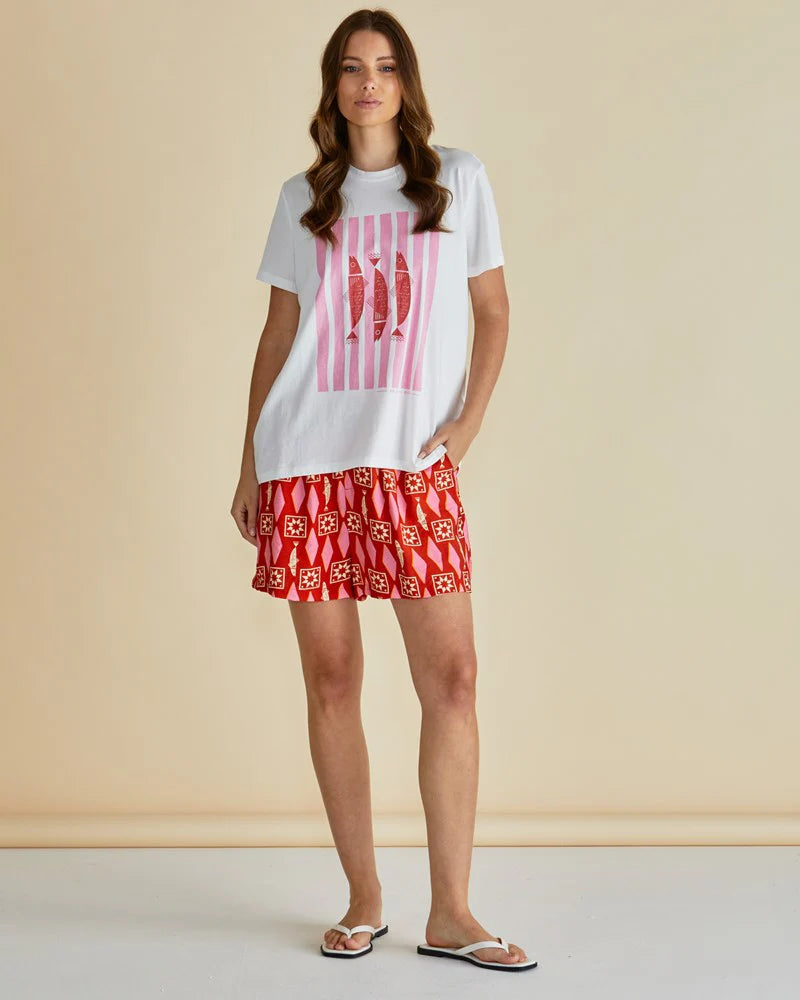 Betty Basics Ellia Crew Tee - Sardinia Print