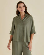 Betty Basics Lynwood Linen Shirt - Olive