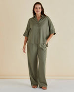 Betty Basics Lynwood Linen Shirt - Olive