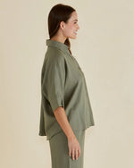Betty Basics Lynwood Linen Shirt - Olive